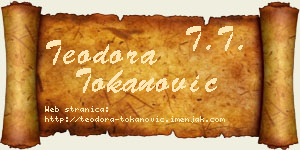 Teodora Tokanović vizit kartica
